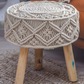 Handmade Macrame Stool in White Color