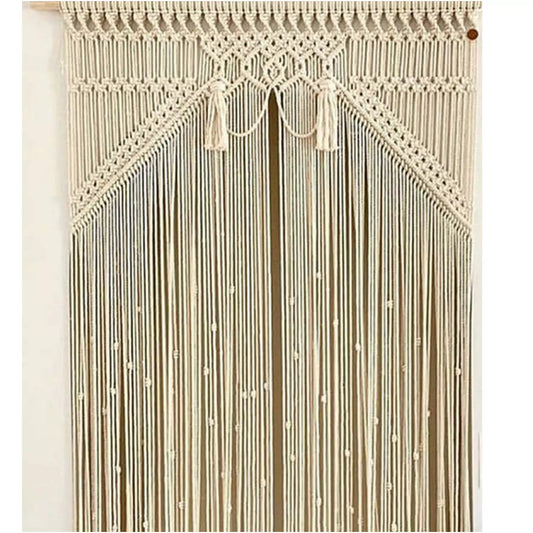 Handwoven Cotton Rope Macrame Curtain for Doors