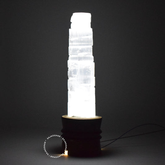 Natural Selenite Crystal Lamp