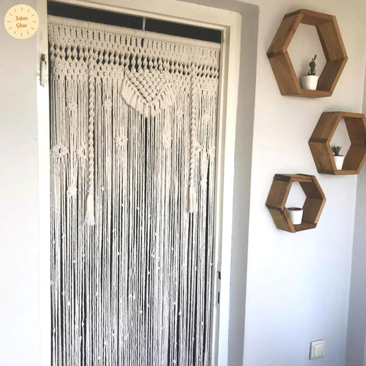 Handwoven Cotton Rope Macrame Curtain for Doors